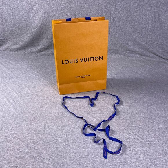 LOUIS VUITTON Shopping Tote Bag Authentic Gift Bag With Ribbon 14"x 9.75"x 4.25" - Picture 1 of 6